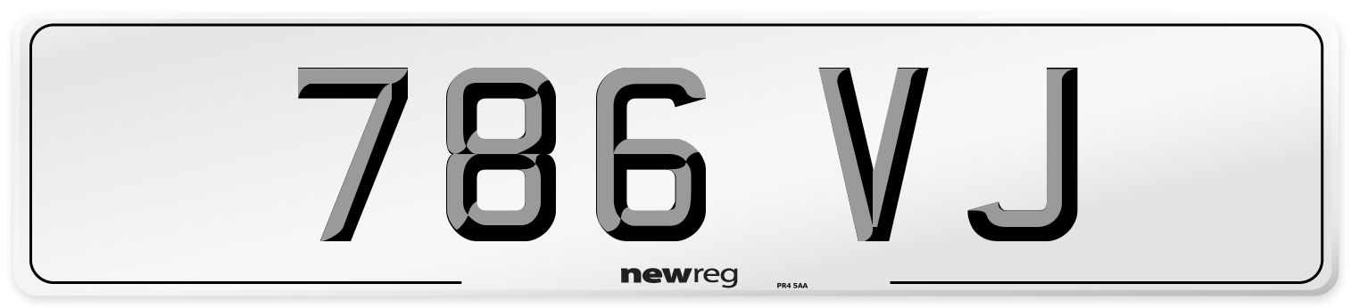 786 VJ Number Plate from New Reg